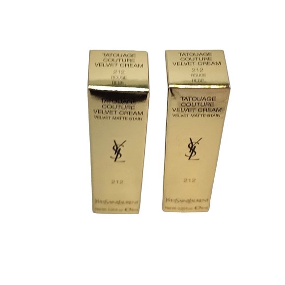 2 x Yves Saint Laurent Tatouage Velvet Lip Cream N212 Rouge Rebel red bean Full - Picture 5 of 13